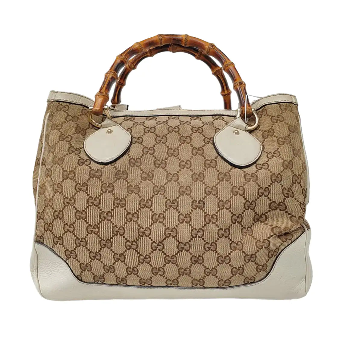 GUCCI Bamboo 1947 Brown canvas monogram bamboo bag handbag Golden hardware-(SKU)-957532877