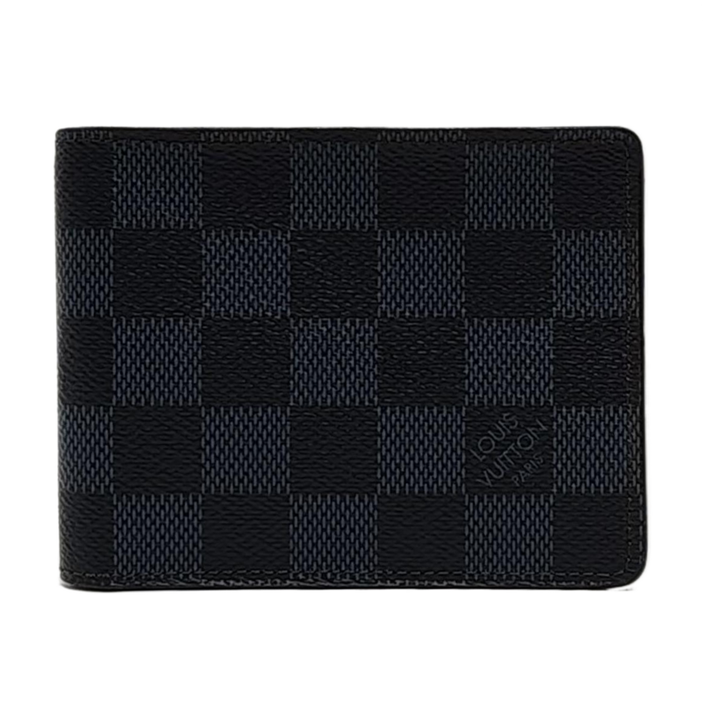LOUIS VUITTON SLENDER Blue Coated Canvas Checkerboard Wallet-(SKU)-957464411