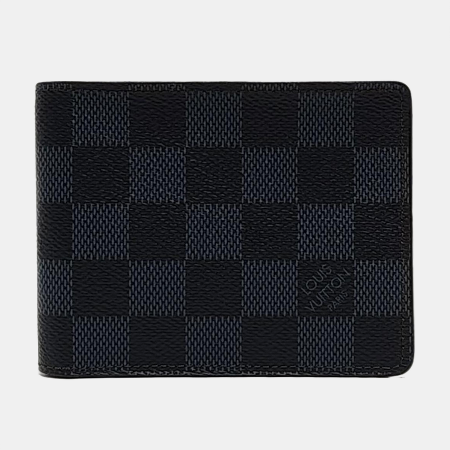 LOUIS VUITTON SLENDER Blue Coated Canvas Checkerboard Wallet-(SKU)-957464411