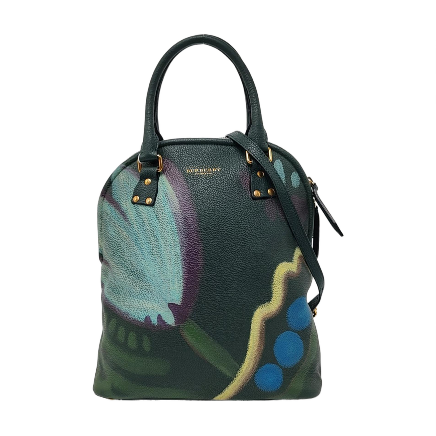 BURBERRY Multicolor Cowhide Print Single Shoulder Bag Tote Bag Golden hardware Removable shoulder strap-(SKU)-957696846