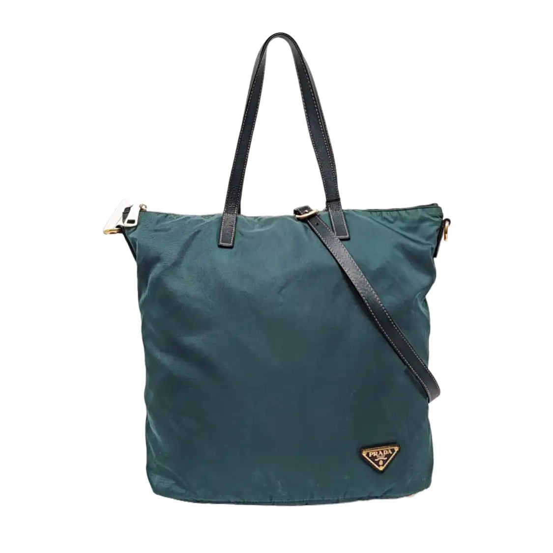 PRADA Tote bag Blue Nylon Logo Single Shoulder Bag Crossbody Tote Bag Golden hardware Removable shoulder strap-(SKU)-958133297