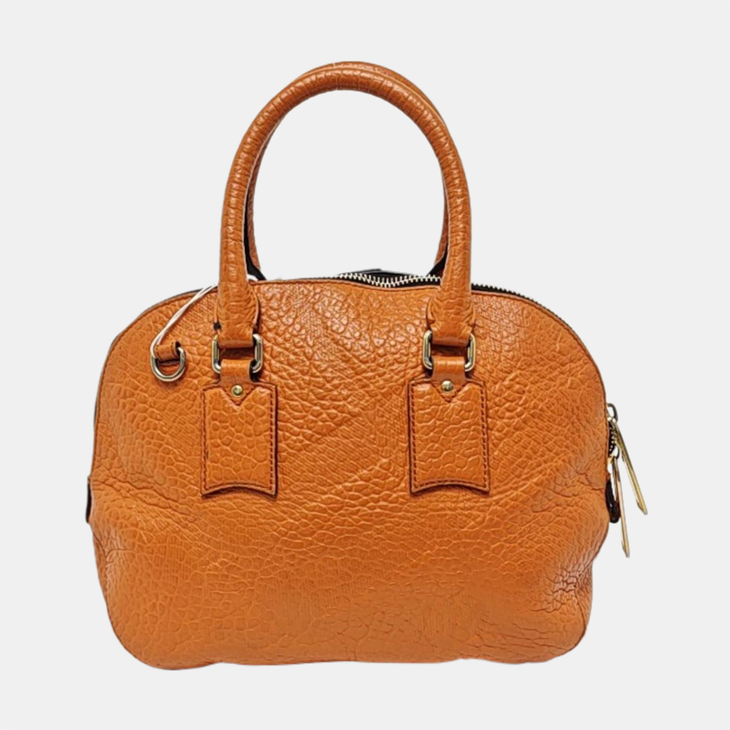BURBERRY Clifton Brown Cowhide Embossed Single Shoulder Bag Tote Bag Crossbody Bag Golden hardware Removable shoulder strap-(SKU)-957717847