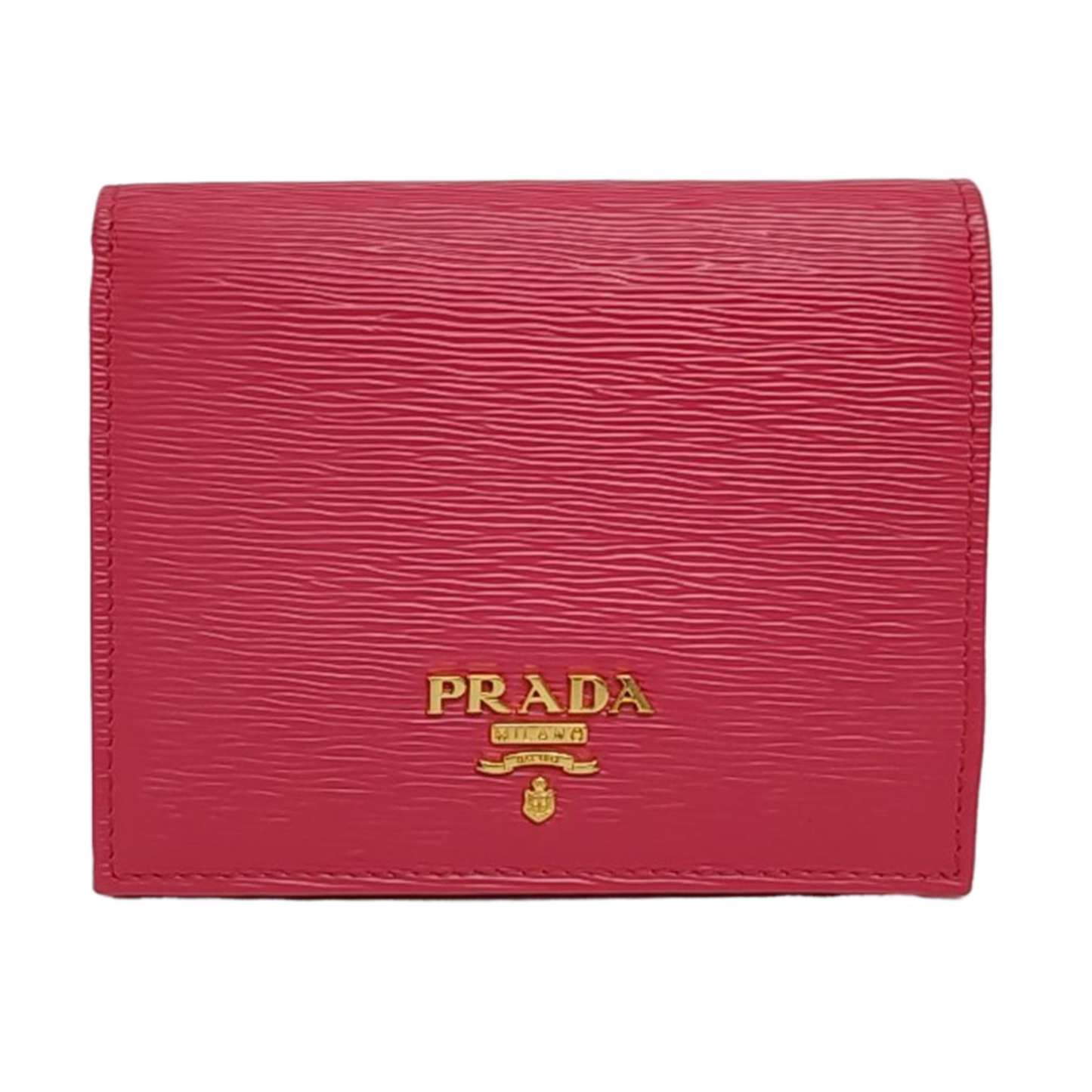 PRADA Fuchsia Leather Wallet Golden hardware-(SKU)-958110711