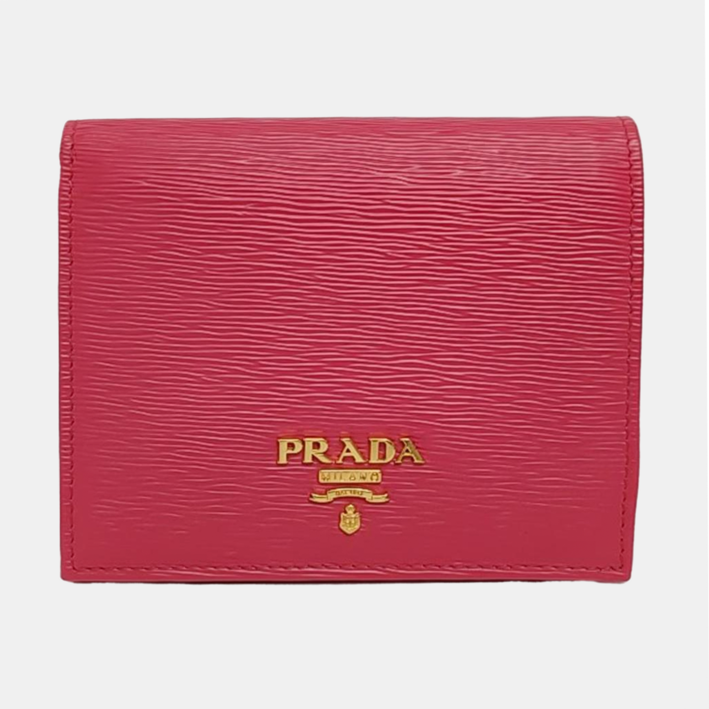 PRADA Fuchsia Leather Wallet Golden hardware-(SKU)-958110711