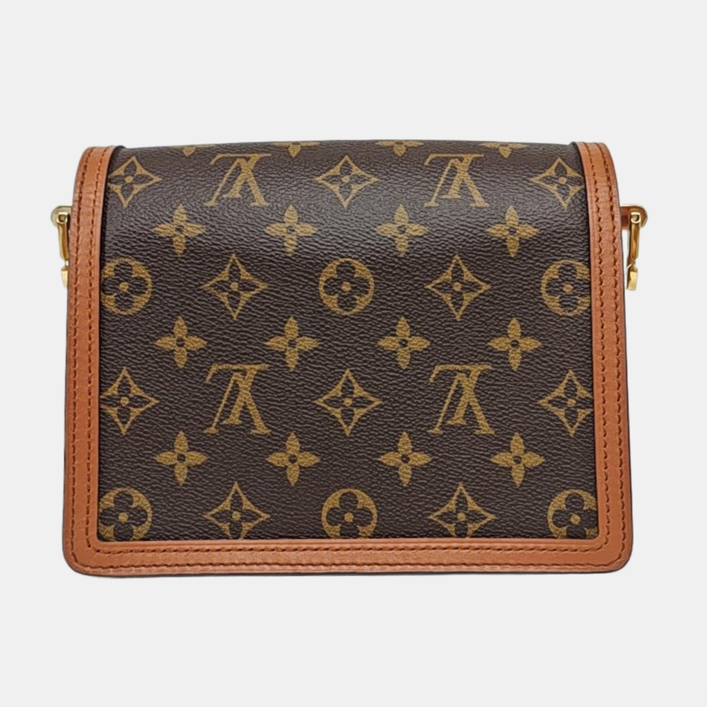 LOUIS VUITTON DAUPHINE Mini Brown Coated Canvas Monogram Vernis Dauphine Crossbody Bag Shoulder Bag Adjustable Strap Complete Accessories-(SKU)-958208247