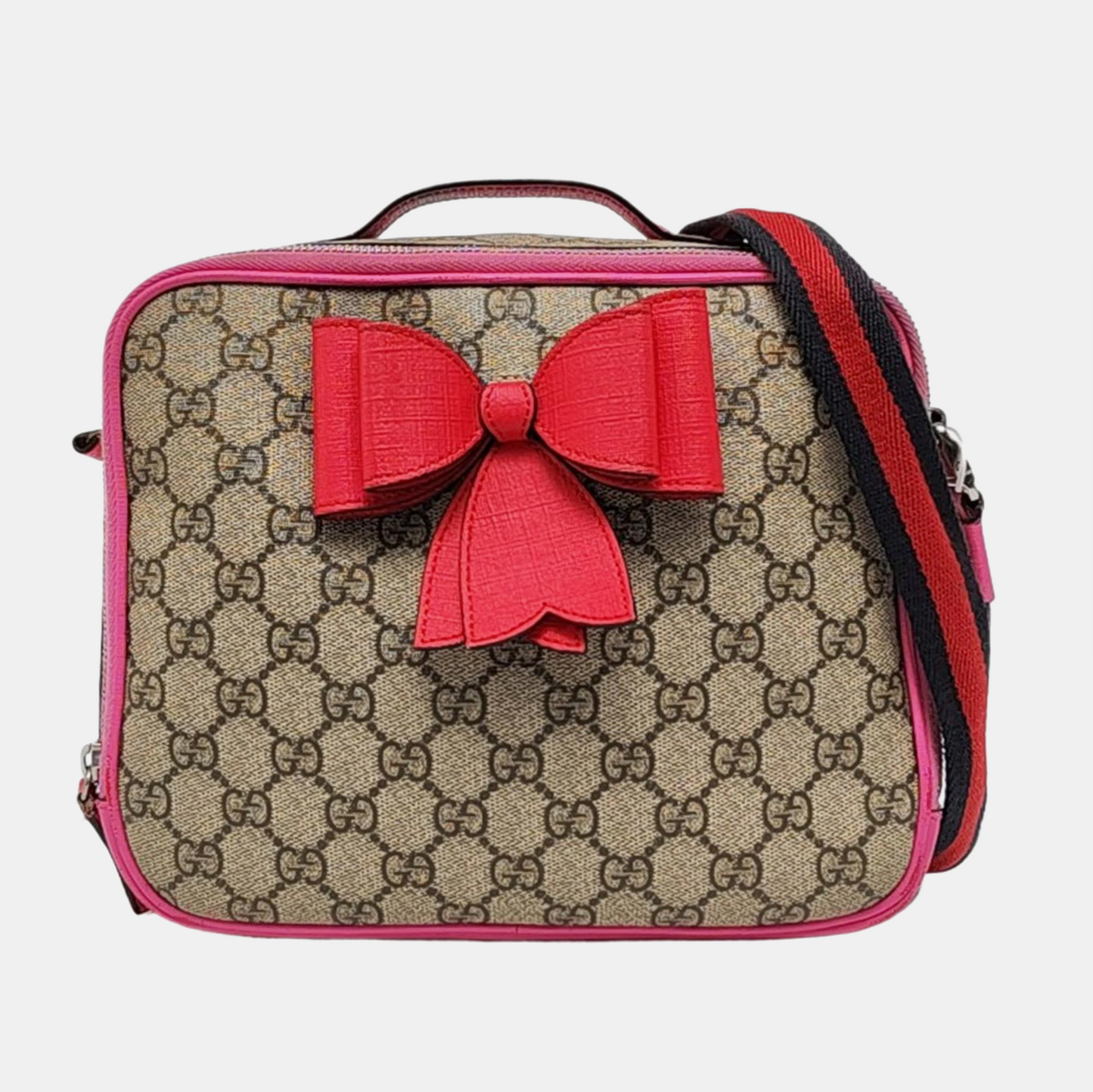 GUCCI Multicolor Coated Canvas Monogrammed Printed Single Shoulder Bag Crossbody Bag Silver Hardware-(SKU)-956794063