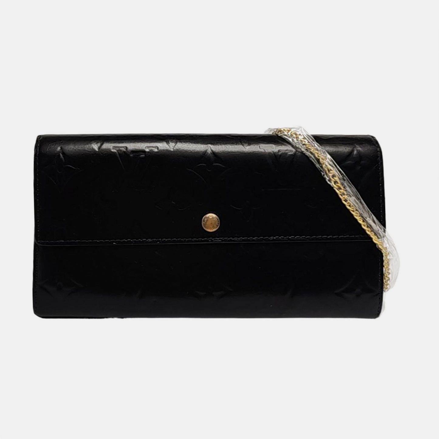LOUIS VUITTON SARAH Black Cowhide Embossed Wallet Golden hardware-(SKU)-957385342