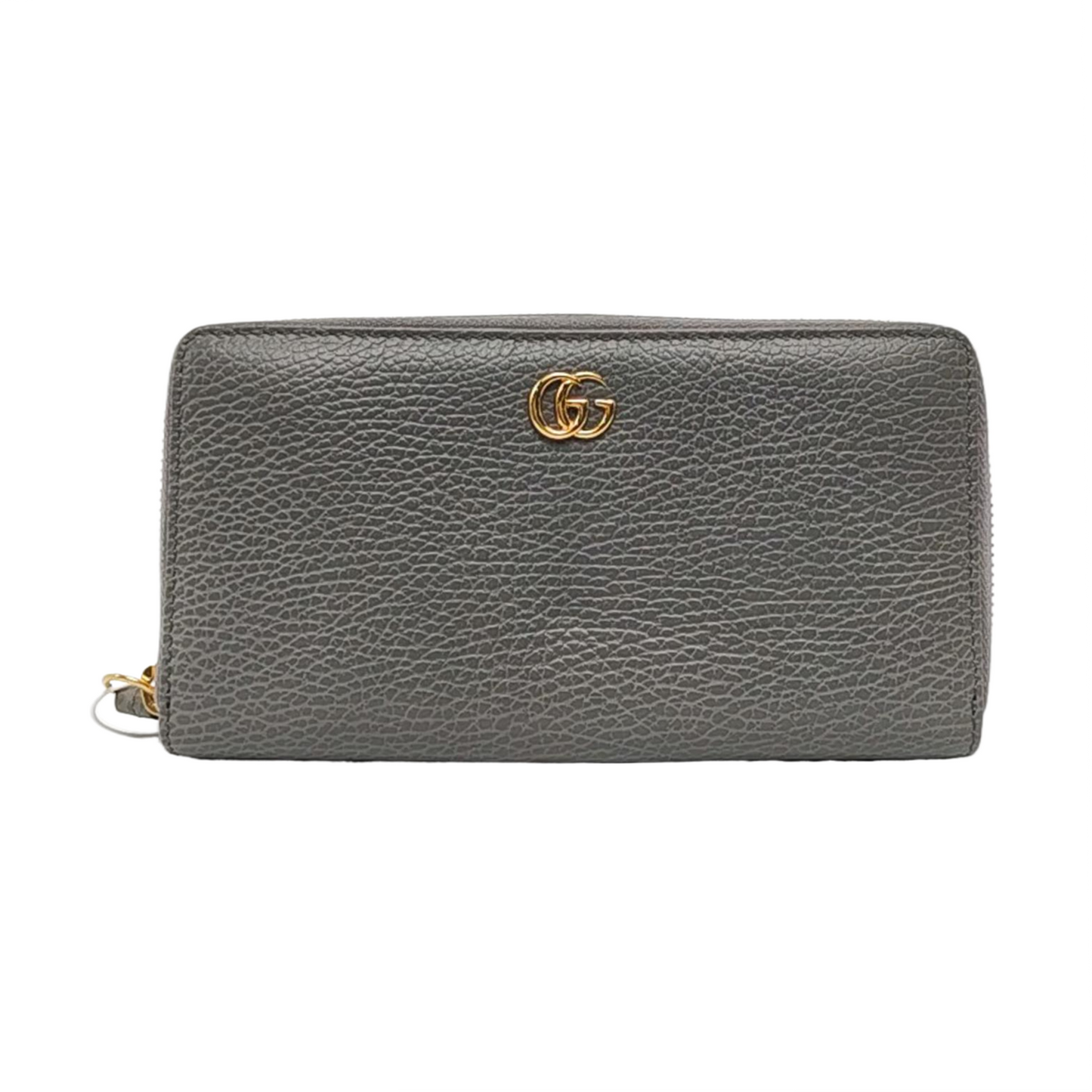 GUCCI GG Marmont Gray Cowhide Wallet Golden hardware-(SKU)-958273194