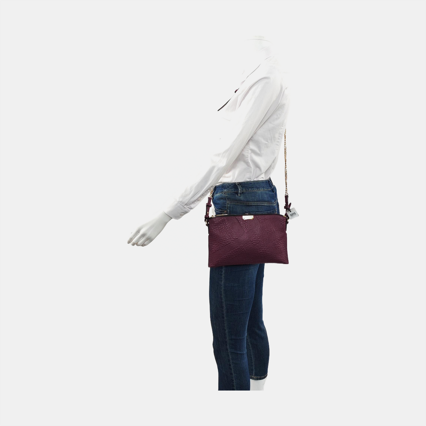 BURBERRY Mildenhall Purple Leather Shoulder and Crossbody Bag Golden hardware Removable shoulder strap-(SKU)-958378180