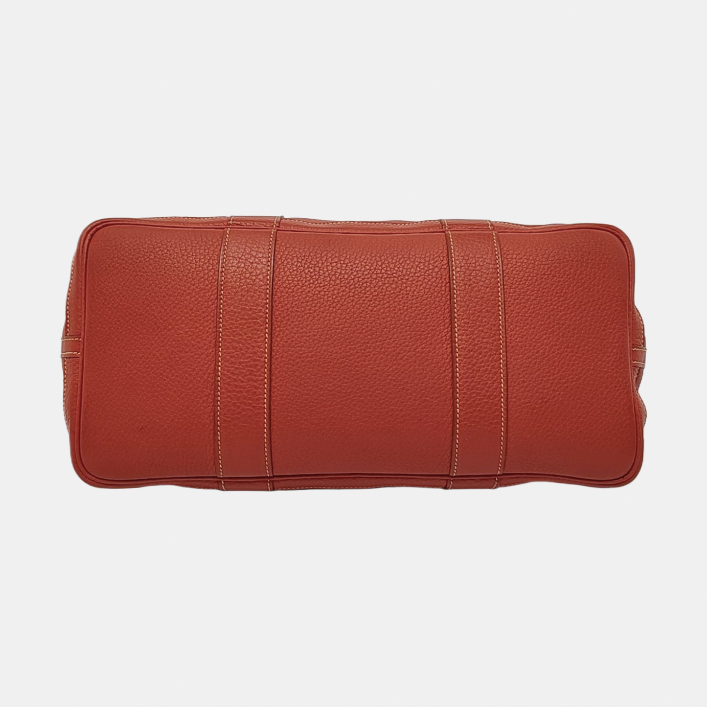 HERMÈS Garden Party 36 Red Negonda Leather Handbag, Silver Hardware, 🅀 Monogrammed-(SKU)-958206619