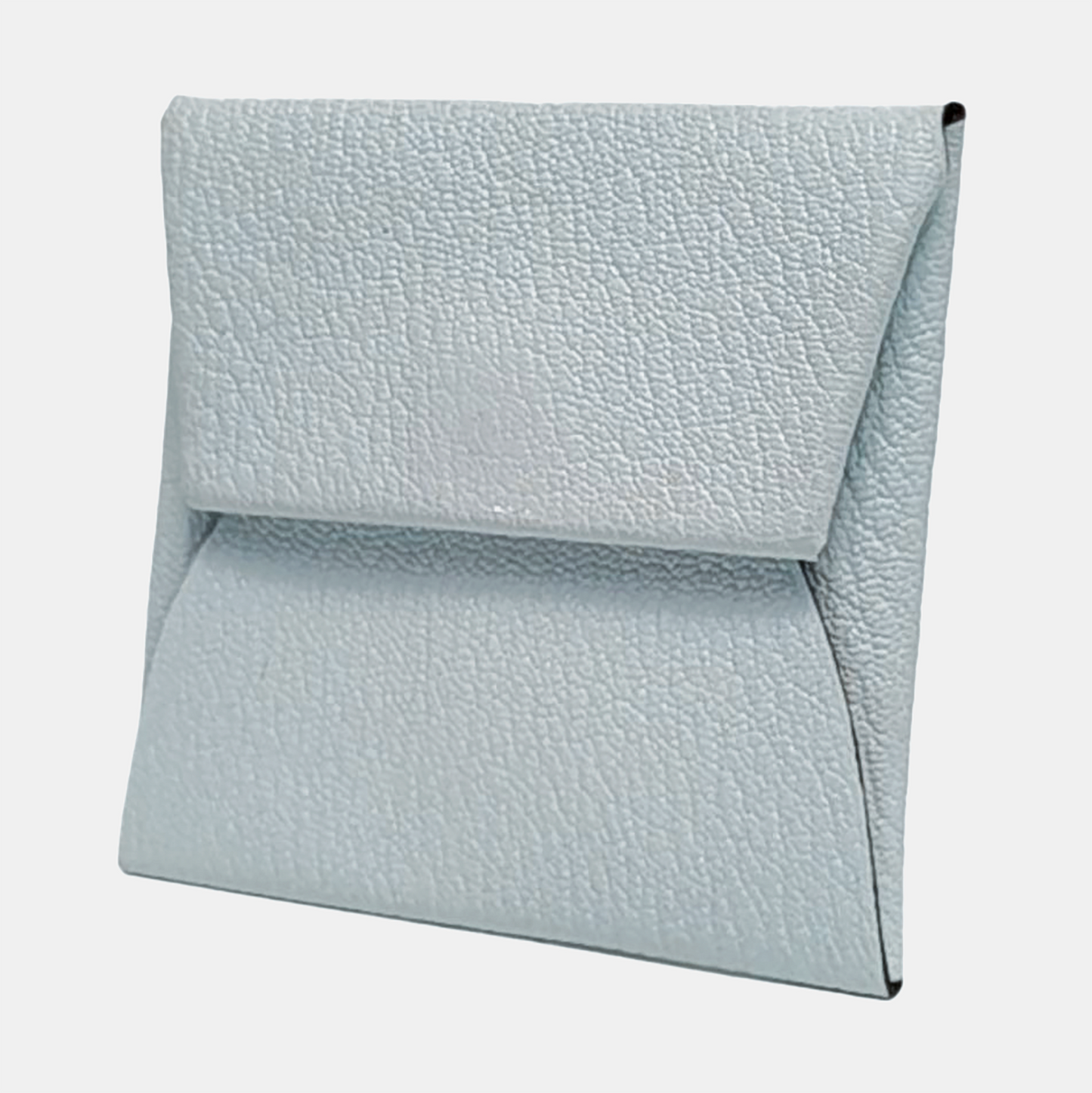 HERMÈS Bastia Haze blue sheepskin card case Silver Hardware Dstamp-(SKU)-959053951