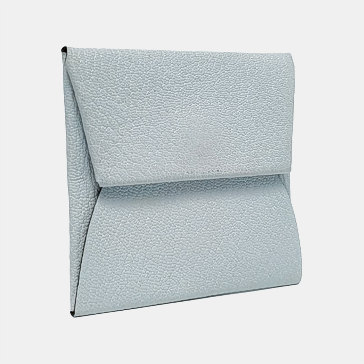 HERMÈS Bastia Haze blue sheepskin card case Silver Hardware Dstamp-(SKU)-959053951