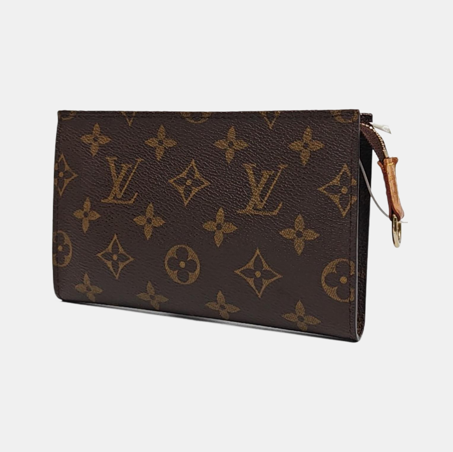 LOUIS VUITTON VOYAGE Brown Coated Canvas Monogram Cosmetic Bag Clutch Golden hardware-(SKU)-959441857