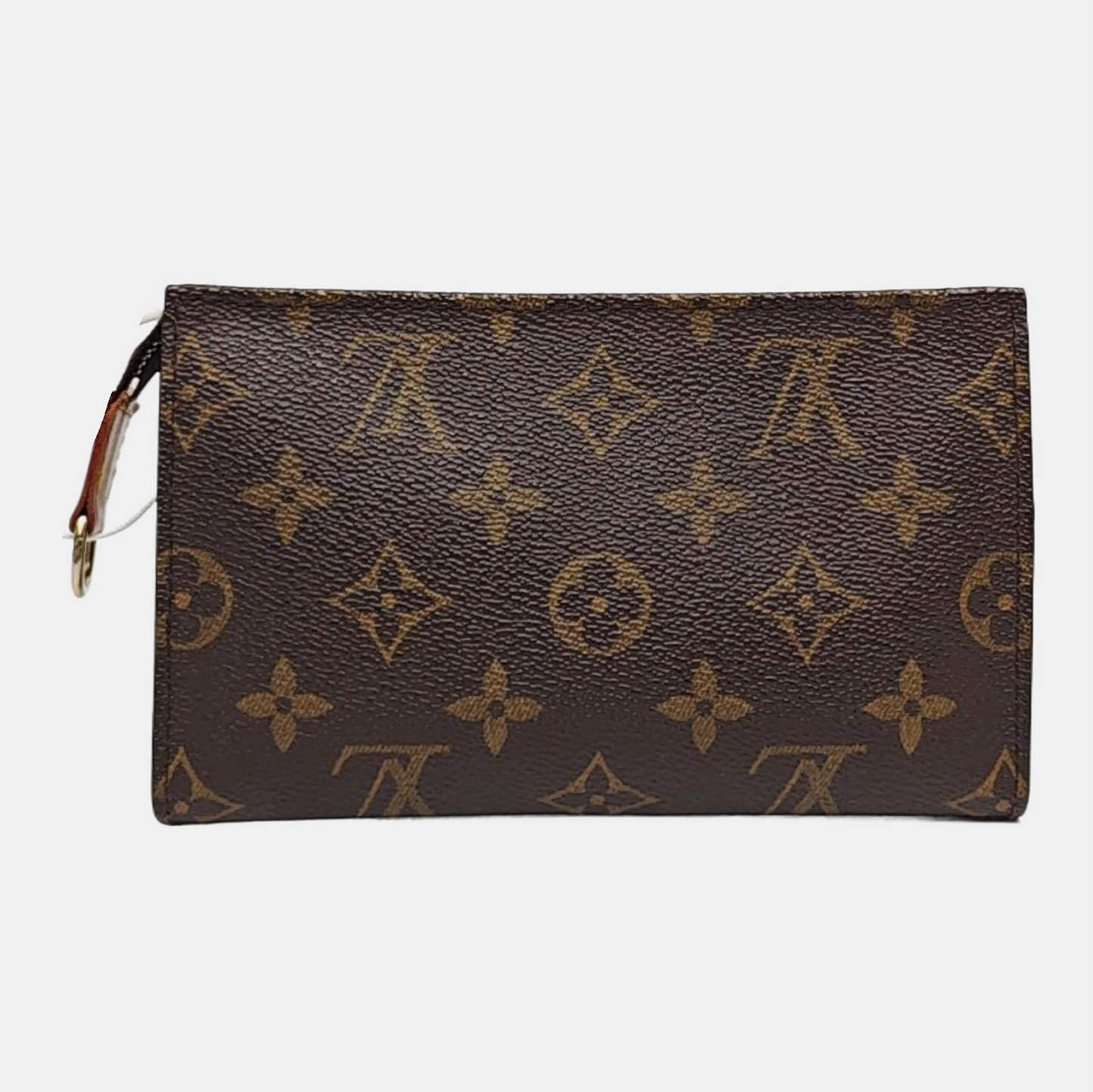 LOUIS VUITTON VOYAGE Brown Coated Canvas Monogram Cosmetic Bag Clutch Golden hardware-(SKU)-959441857