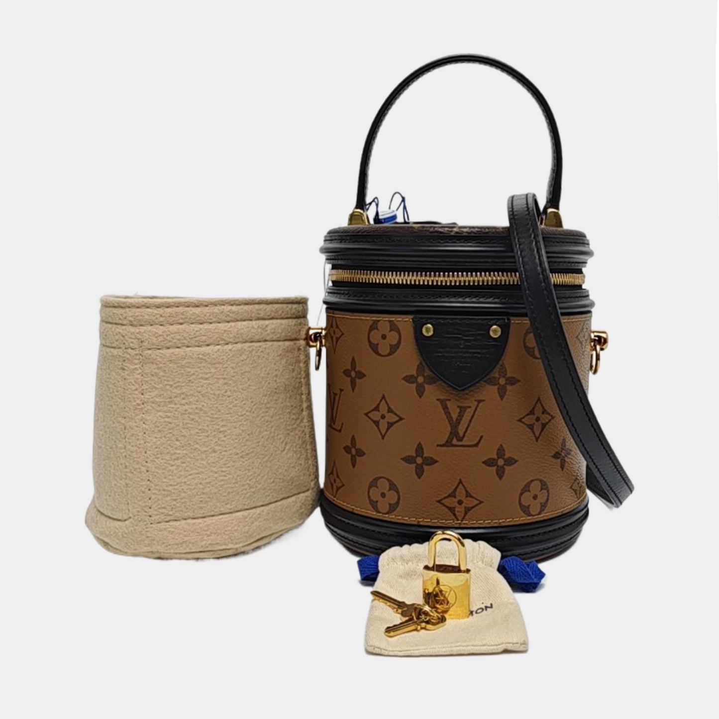 LOUIS VUITTON CANNES Small Brown Coated Canvas Monogram Empreinte Shoulder Bag Tote Crossbody Bag Detachable Strap-(SKU)-959331386