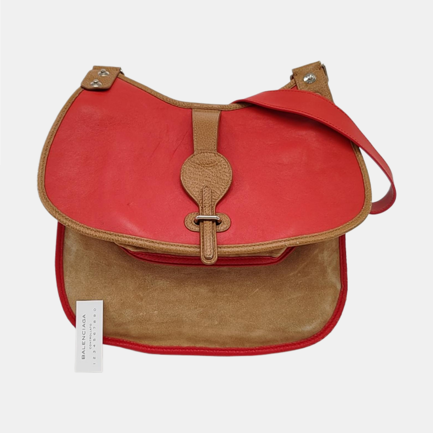 BALENCIAGA Le Cagole Brown Suede Crossbody Single Shoulder Bag Golden hardware-(SKU)-959493893