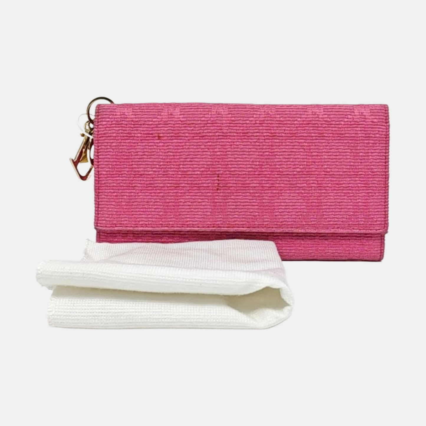 DIOR Fuchsia Fabric Wallet Golden hardware-(SKU)-959328044