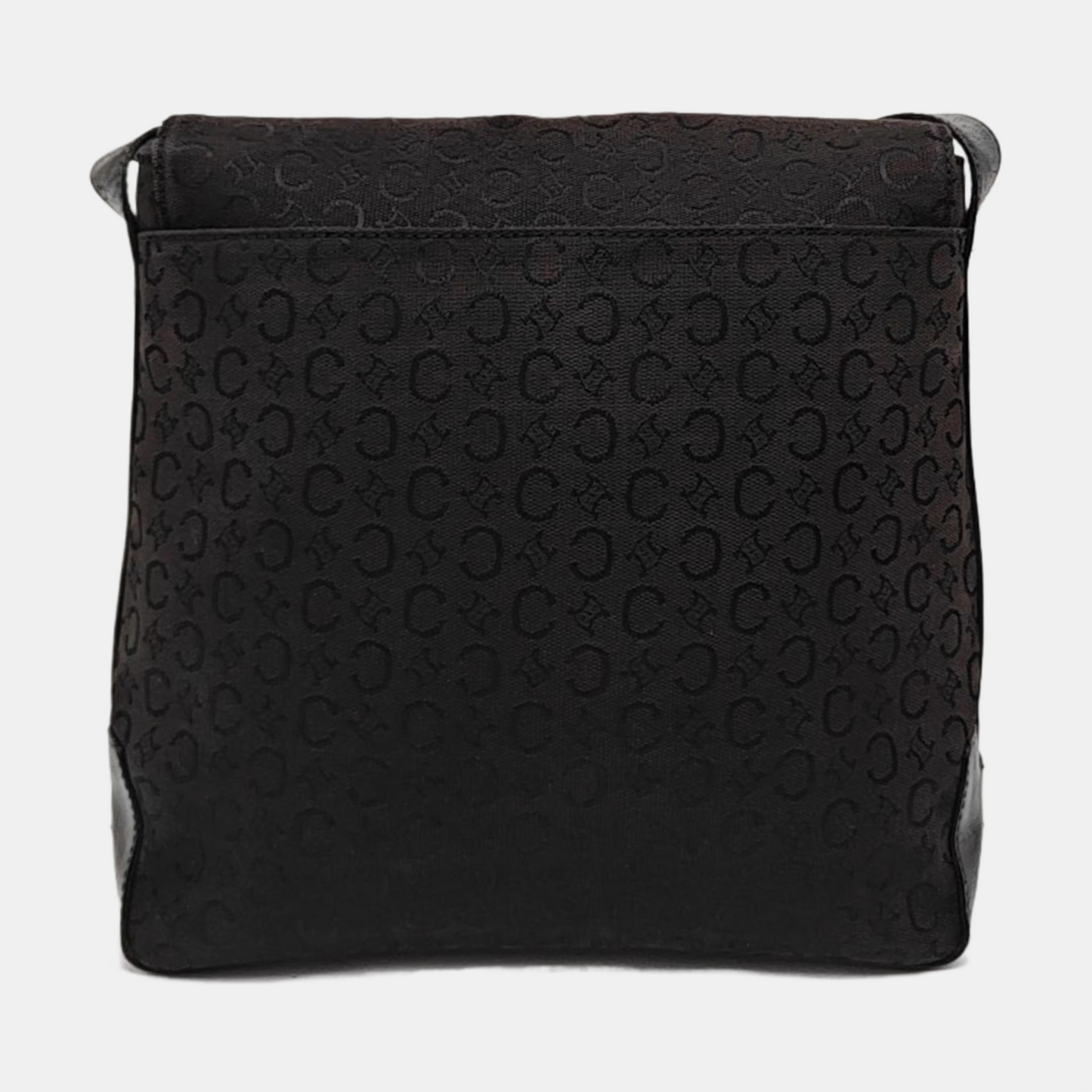 CELINE Black Fabric Quilted Crossbody Bag Silver Hardware-(SKU)-959495056