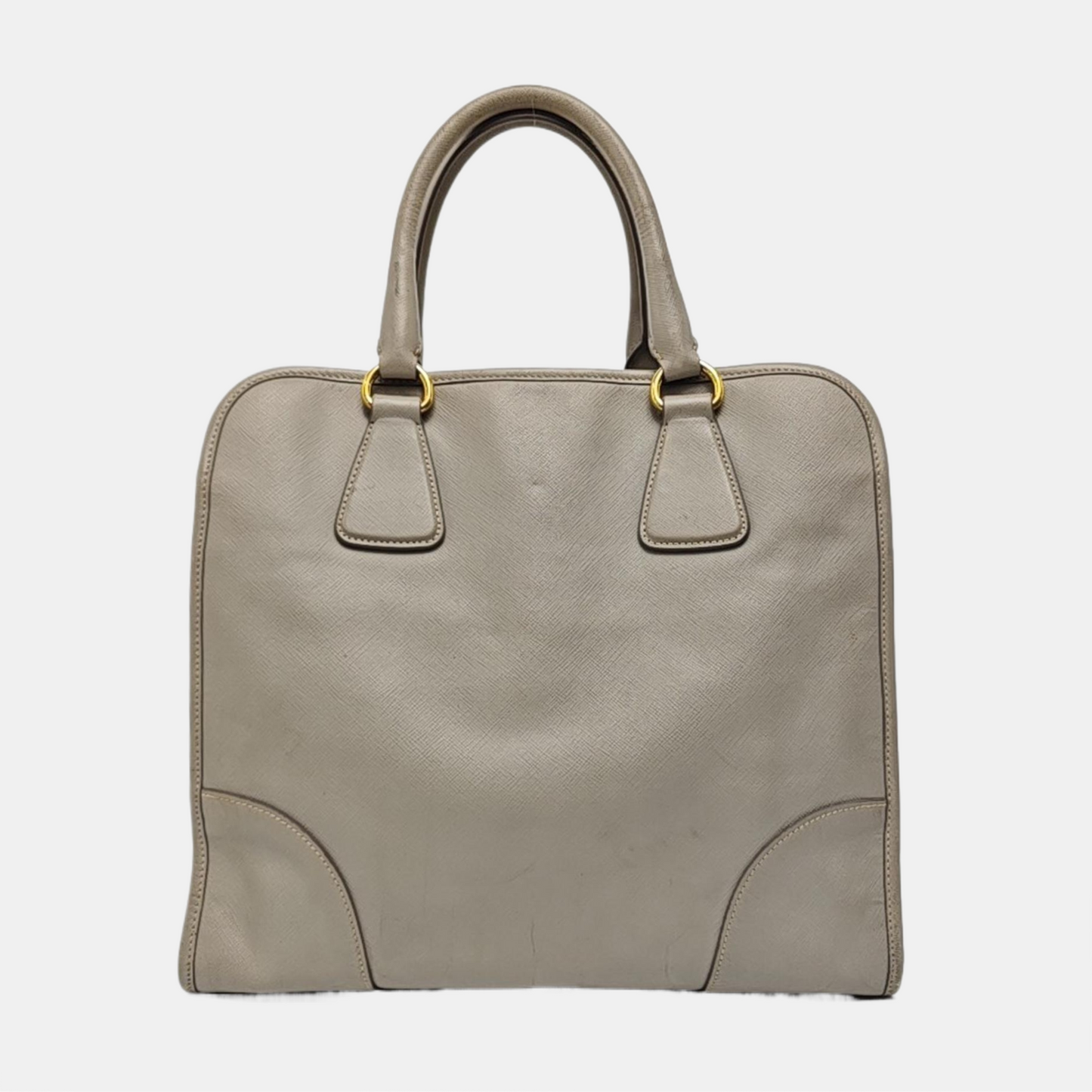 PRADA Gray cowhide single shoulder bag crossbody handbag Golden hardware Removable shoulder strap-(SKU)-959549746