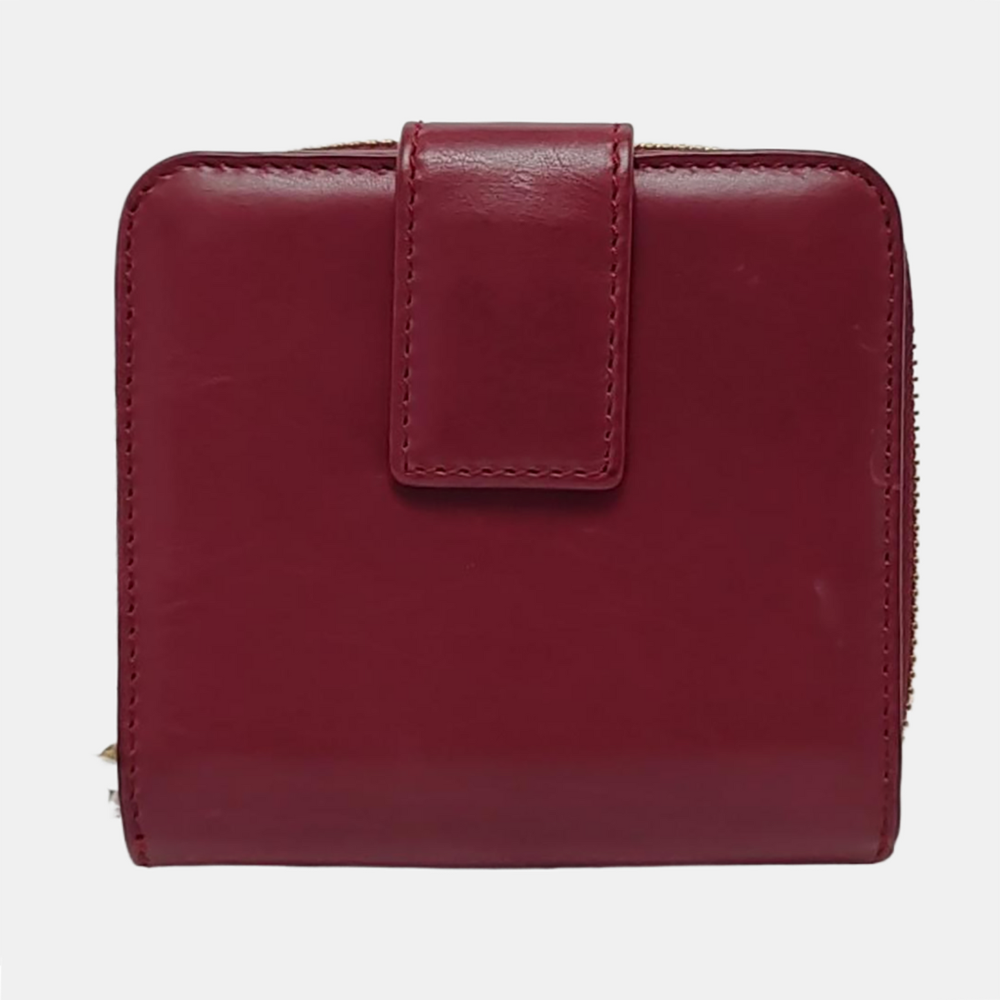 GUCCI Burgundy Leather Embossed Wallet Golden hardware-(SKU)-959773258