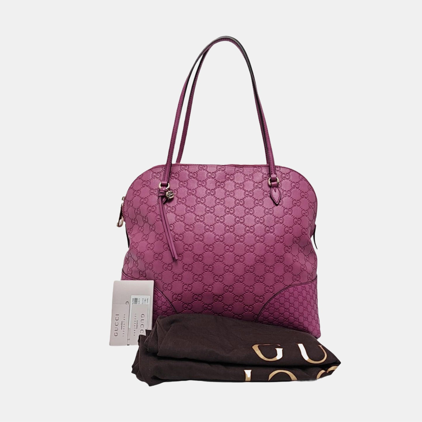 GUCCI Bree Purple leather old flower embossed single shoulder bag Golden hardware-(SKU)-959516501
