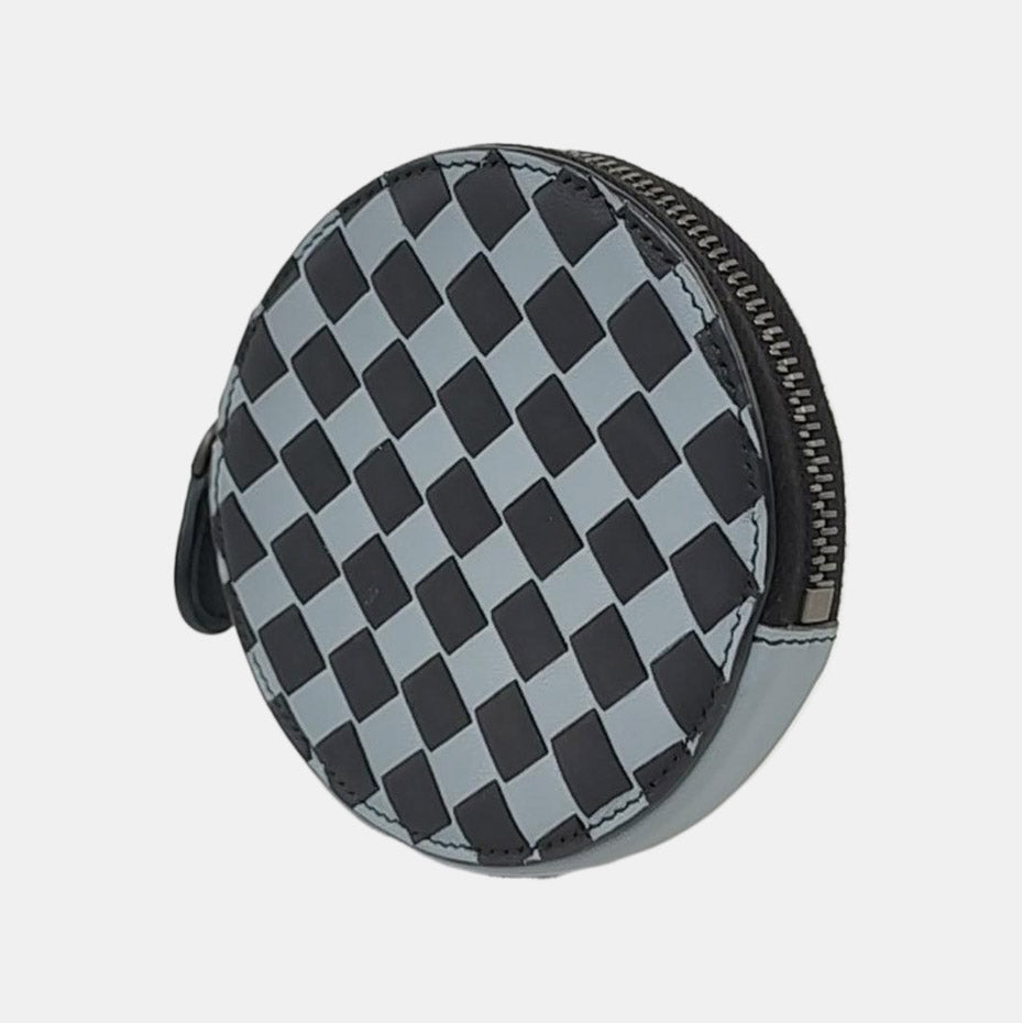 BOTTEGA VENETA Round Bun Bag Colorful Leather Woven Card Case Silver Hardware-(SKU)-959766271