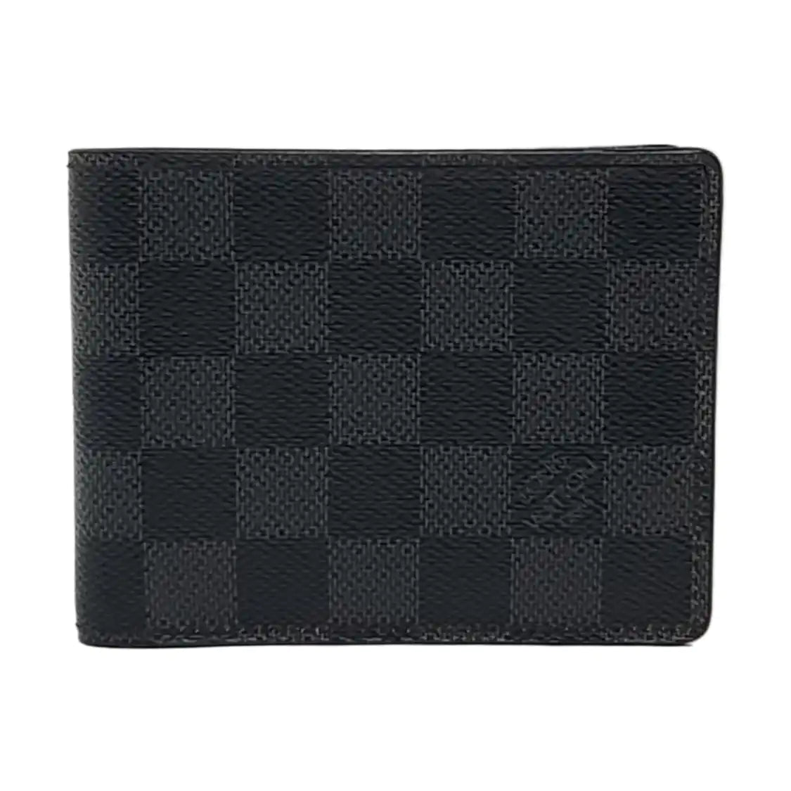LOUIS VUITTON SLENDER Gray Coated Canvas Chessboard Plaid Wallet-(SKU)-959718553