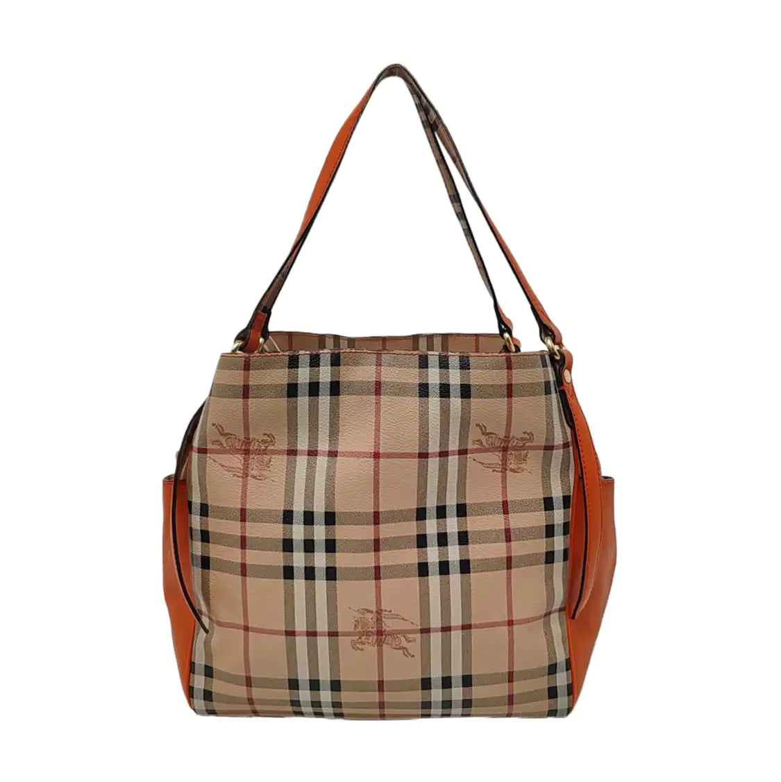 BURBERRY Canterbury Khaki Coated Canvas Battle Horse Grain Single Shoulder Bag Handbag Golden hardware-(SKU)-959738197