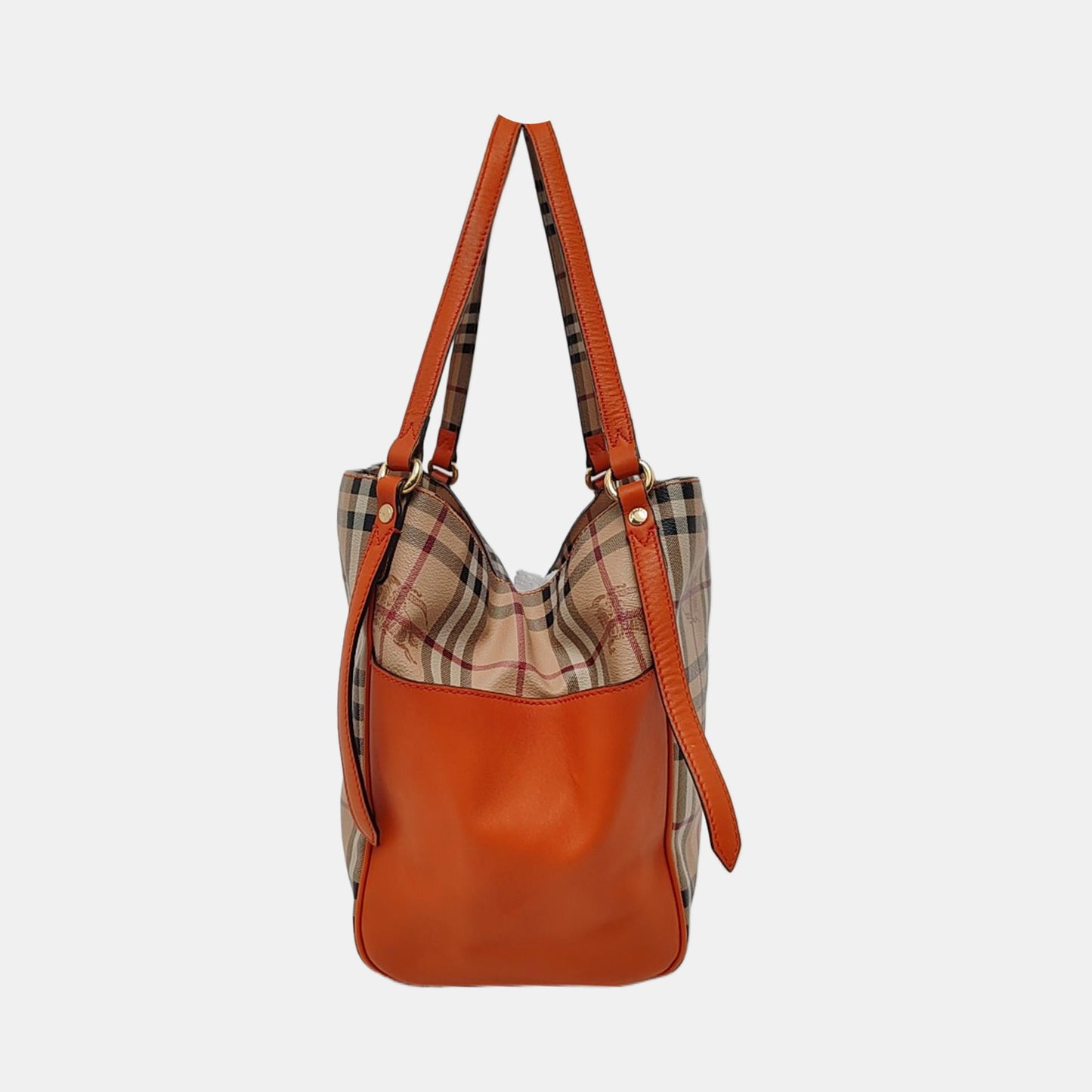 BURBERRY Canterbury Khaki Coated Canvas Battle Horse Grain Single Shoulder Bag Handbag Golden hardware-(SKU)-959738197