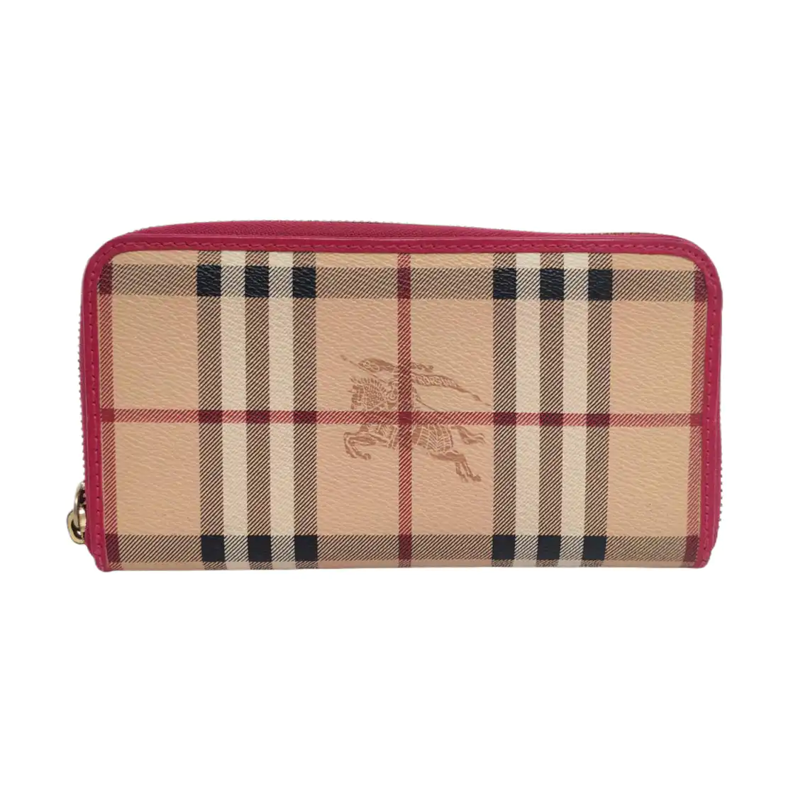 BURBERRY Khaki Coated Canvas Warhorse Plaid Wallet Golden hardware-(SKU)-959925187