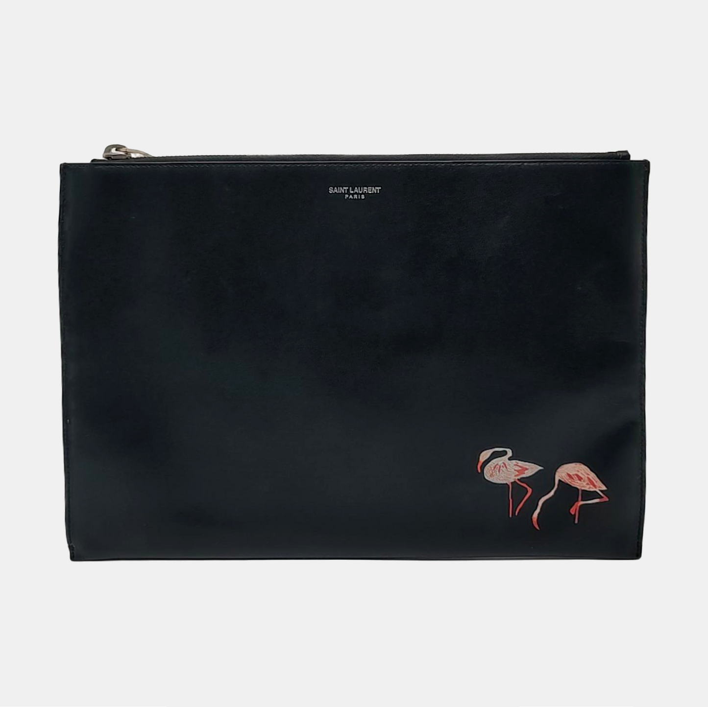 YSL Black cowhide printed handbag Silver Hardware-(SKU)-959836172
