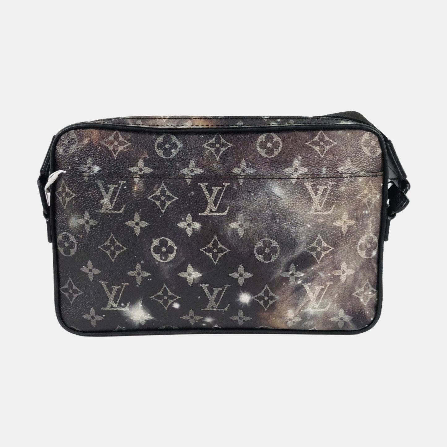 LOUIS VUITTON ALPHA Grey Coated Canvas Monogram Printed Camera Bag Shoulder Bag Crossbody Bag Black Hardware-(SKU)-959853480