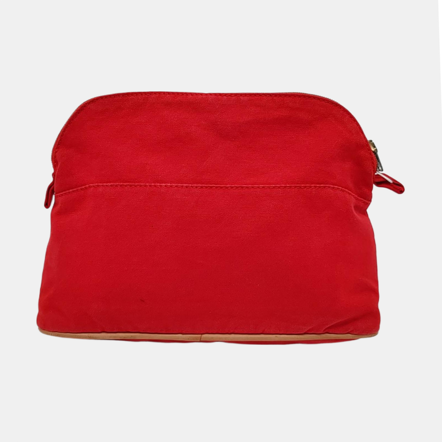 HERMÈS Bolide Medium size Flag Red Canvas Embroidered Handbag Golden hardware-(SKU)-959737695