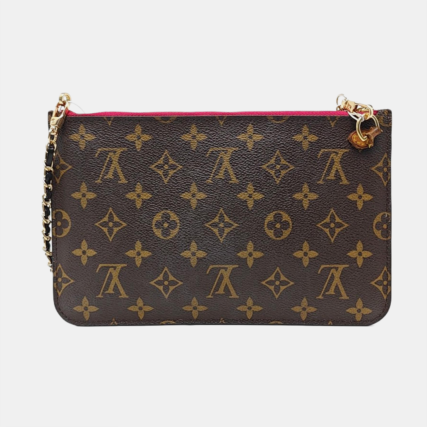 LOUIS VUITTON NEVERFULL Dark Brown Coated Canvas Monogrammed Shopping Bag Handbag Golden hardware-(SKU)-959999069