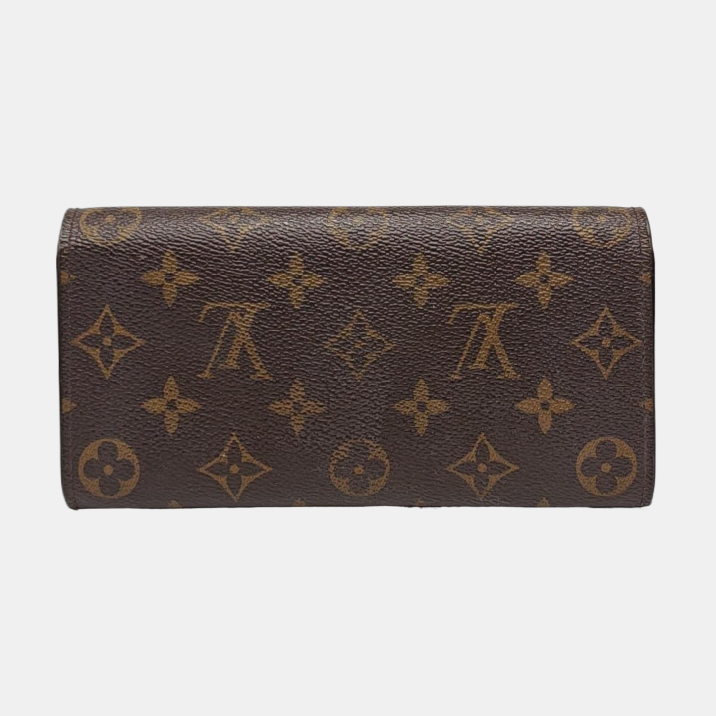 LOUIS VUITTON EMILIE Brown coated canvas vintage wallet Golden hardware-(SKU)-960163038