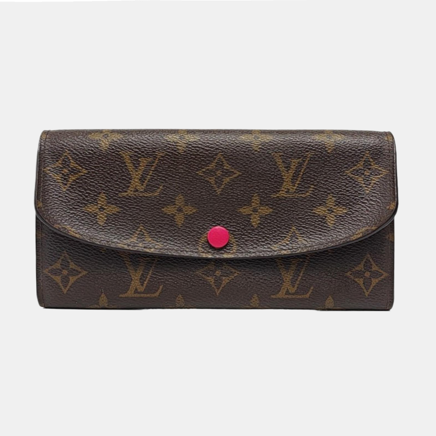 LOUIS VUITTON EMILIE Brown coated canvas vintage wallet Golden hardware-(SKU)-960163038