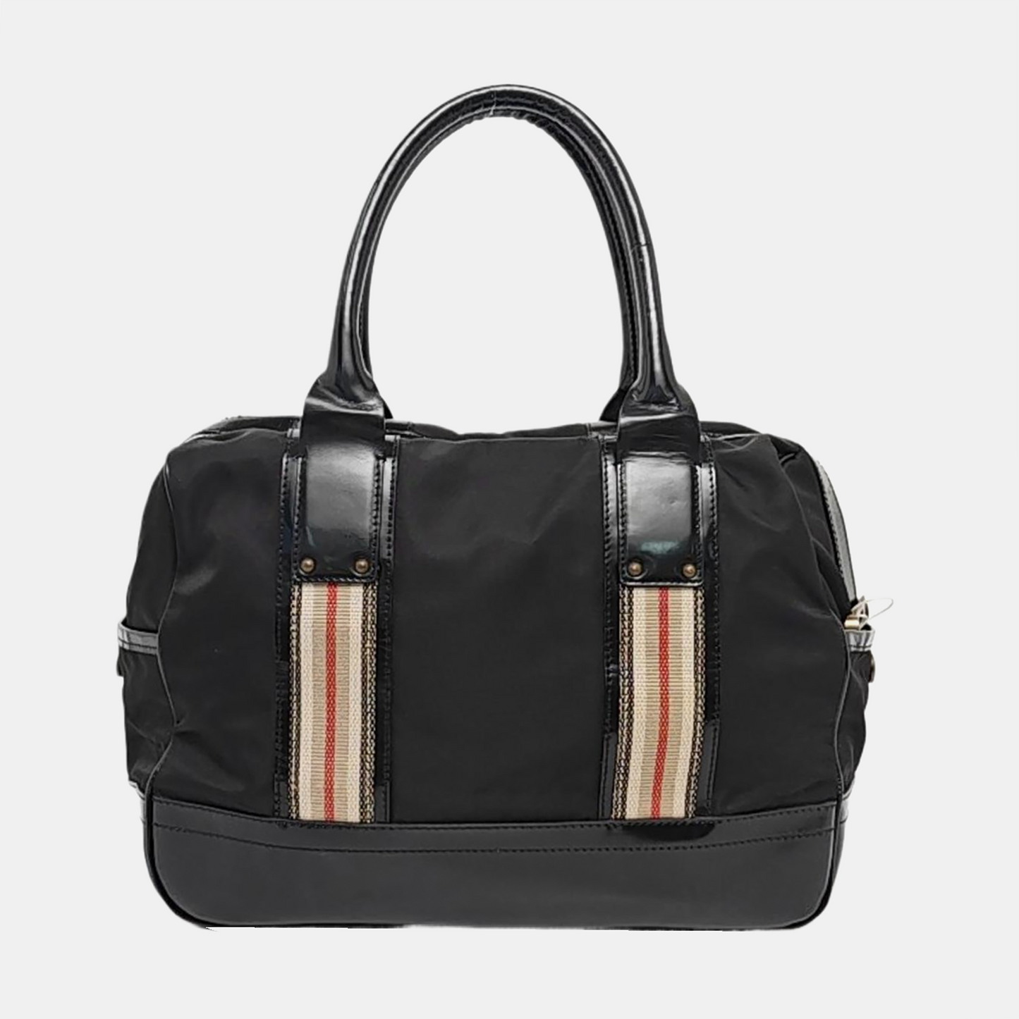BURBERRY Tote bag Black Nylon Stud Handbag Golden hardware-(SKU)-960194301
