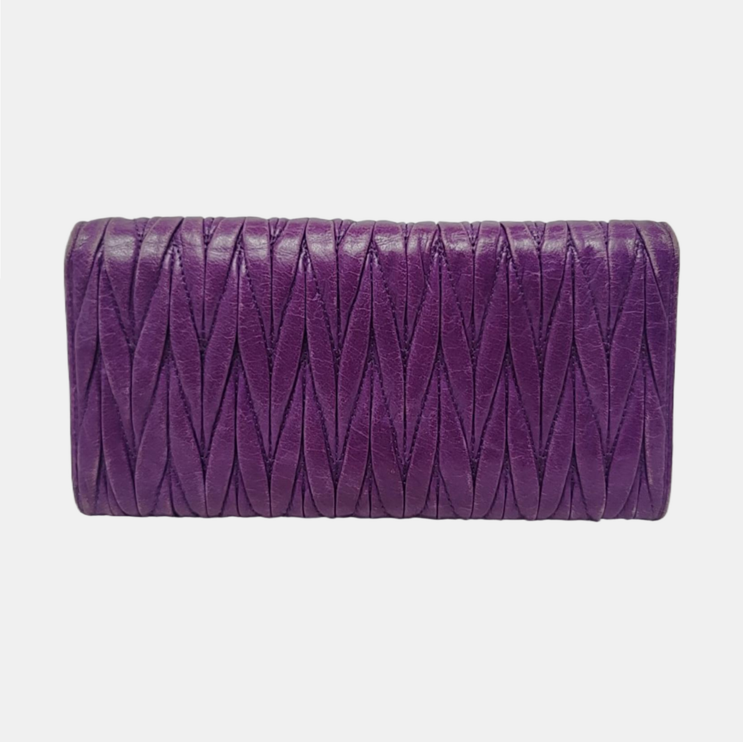 Miu Miu Purple Calf Leather Quilted Wallet Golden hardware Sub-bag-(SKU)-960261981