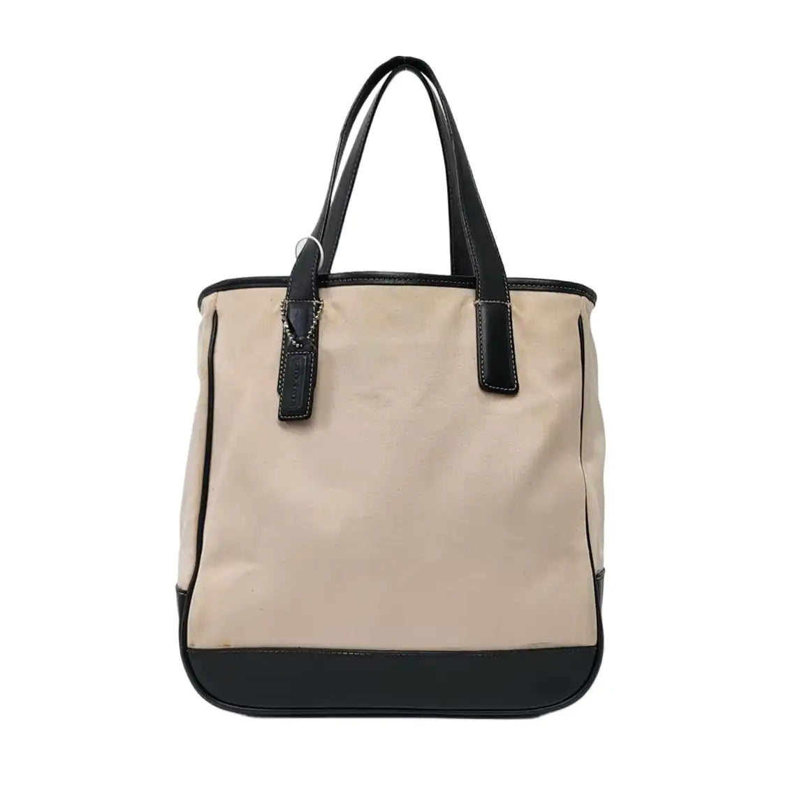 COACH CANDACE CARRYALL Beige Fabric Tote Handbag Silver Hardware-(SKU)-929326286