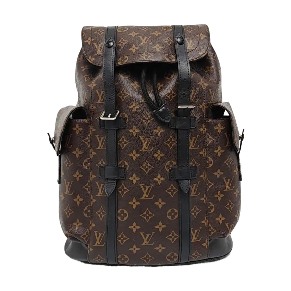 LOUIS VUITTON CHRISTOPHER Small Brown Coated Canvas Monogram Backpack with Silver Hardware-(SKU)-960294947