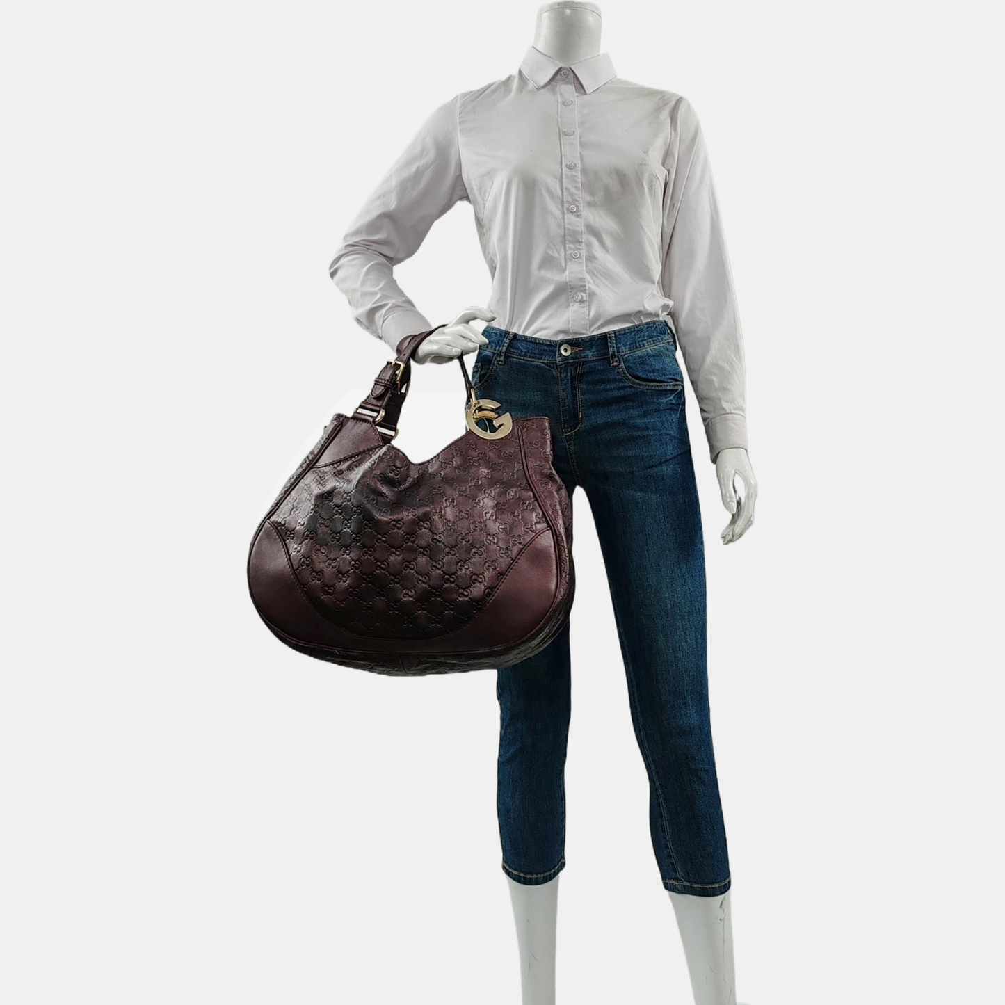 GUCCI Miss GG Purple Cowhide Textured Handbag Golden hardware-(SKU)-960362669