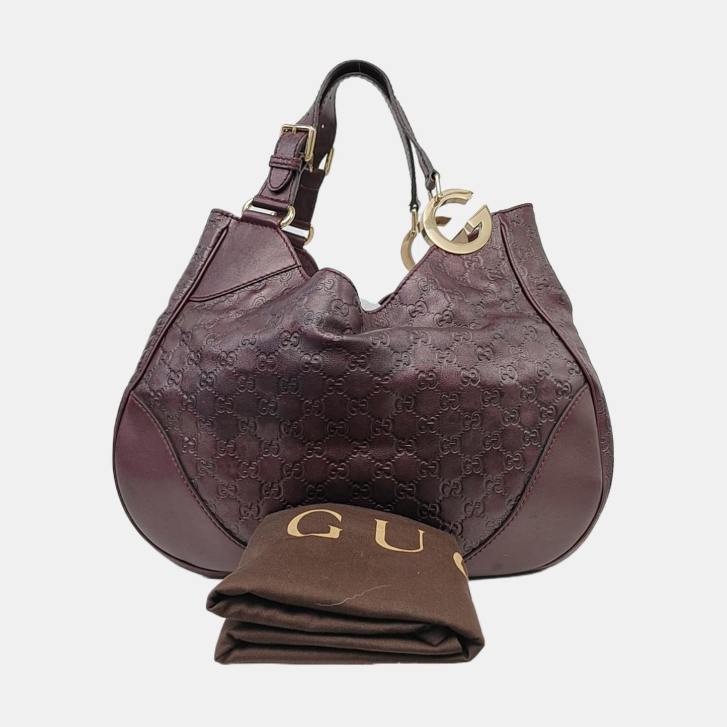 GUCCI Miss GG Purple Cowhide Textured Handbag Golden hardware-(SKU)-960362669