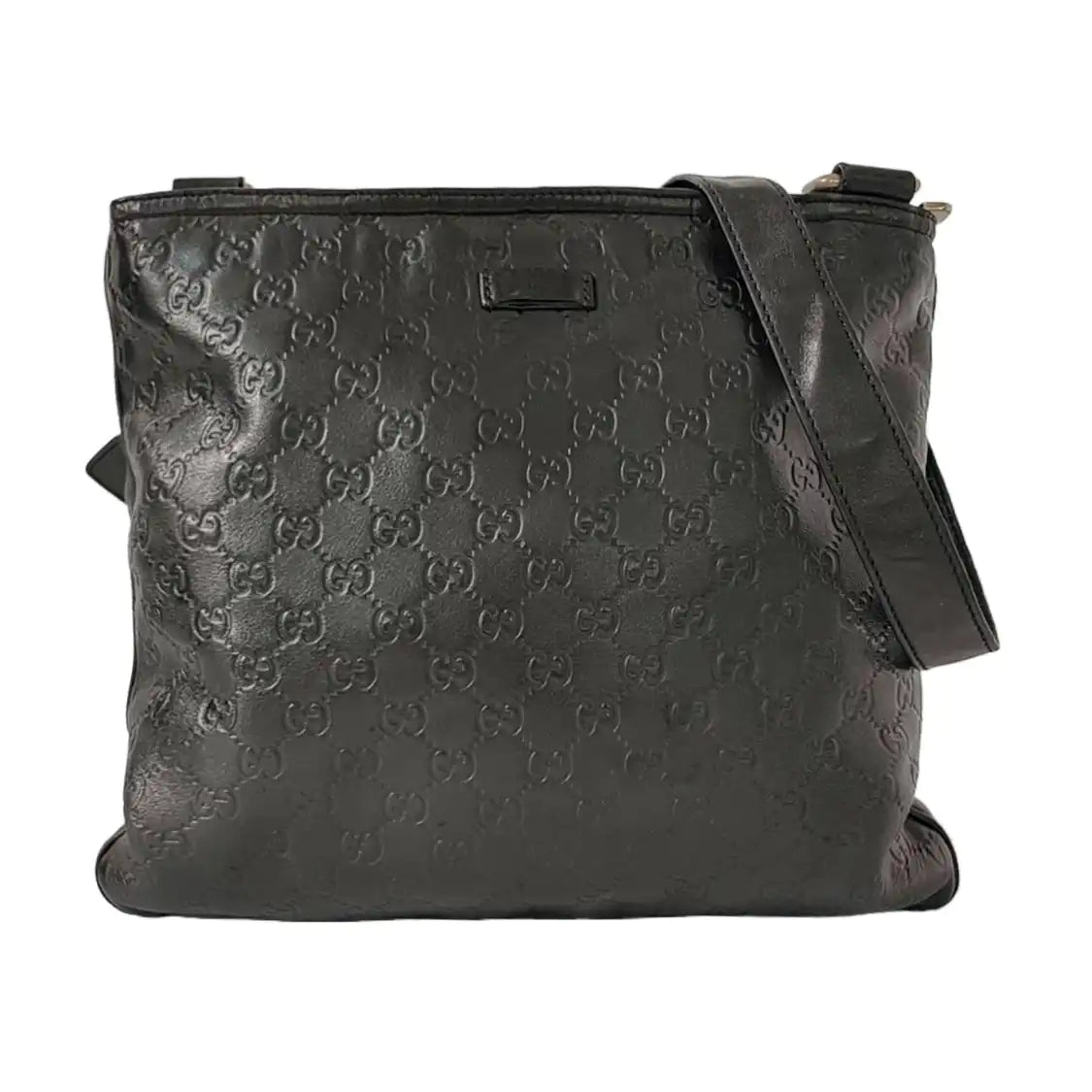 GUCCI GG Imprime Black Cowhide Monogrammed Quilted Crossbody Shoulder Bag Golden hardware-(SKU)-960401347