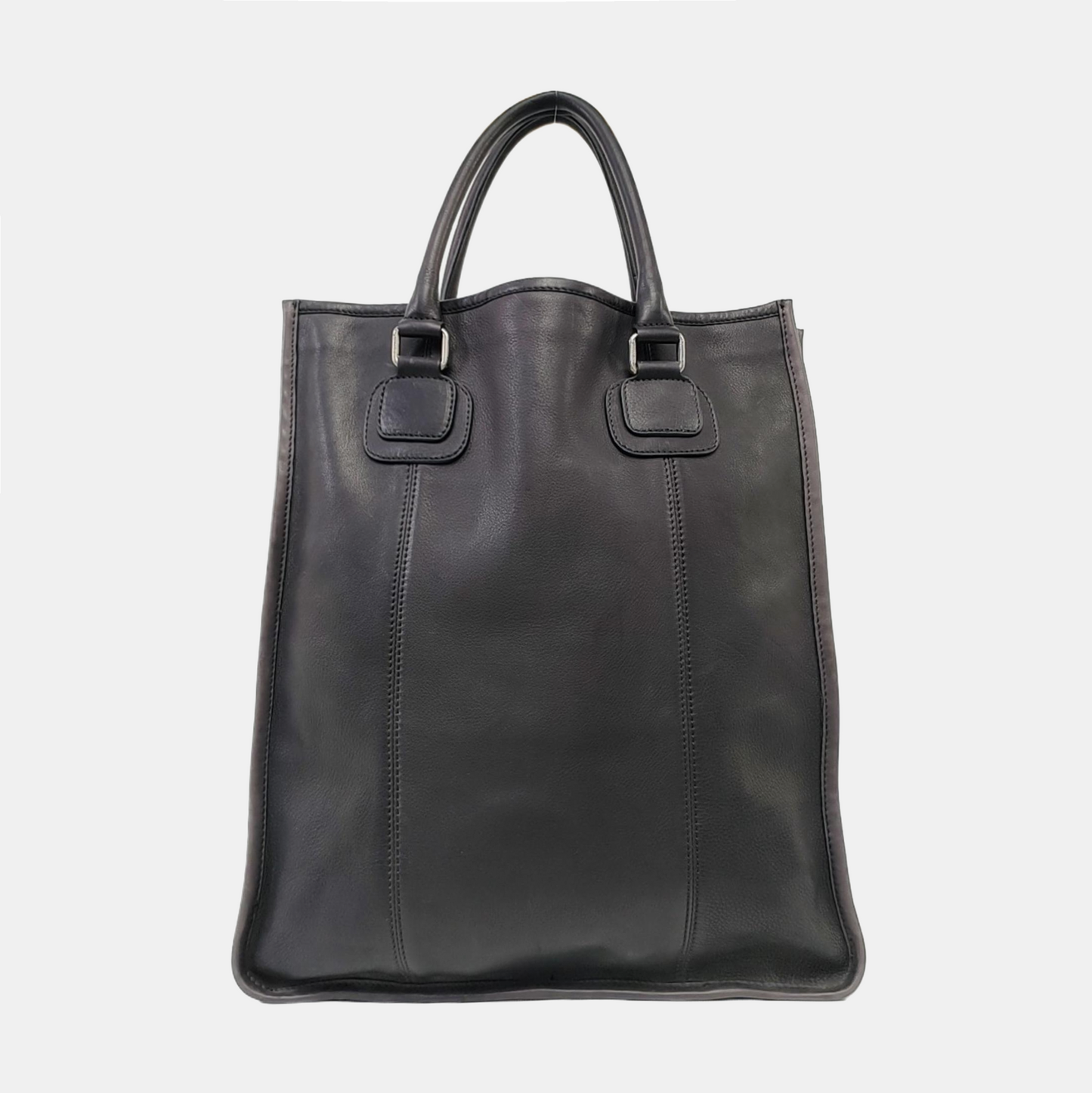 FENDI Tote bag Black cowhide tote bag Silver Hardware-(SKU)-960577397