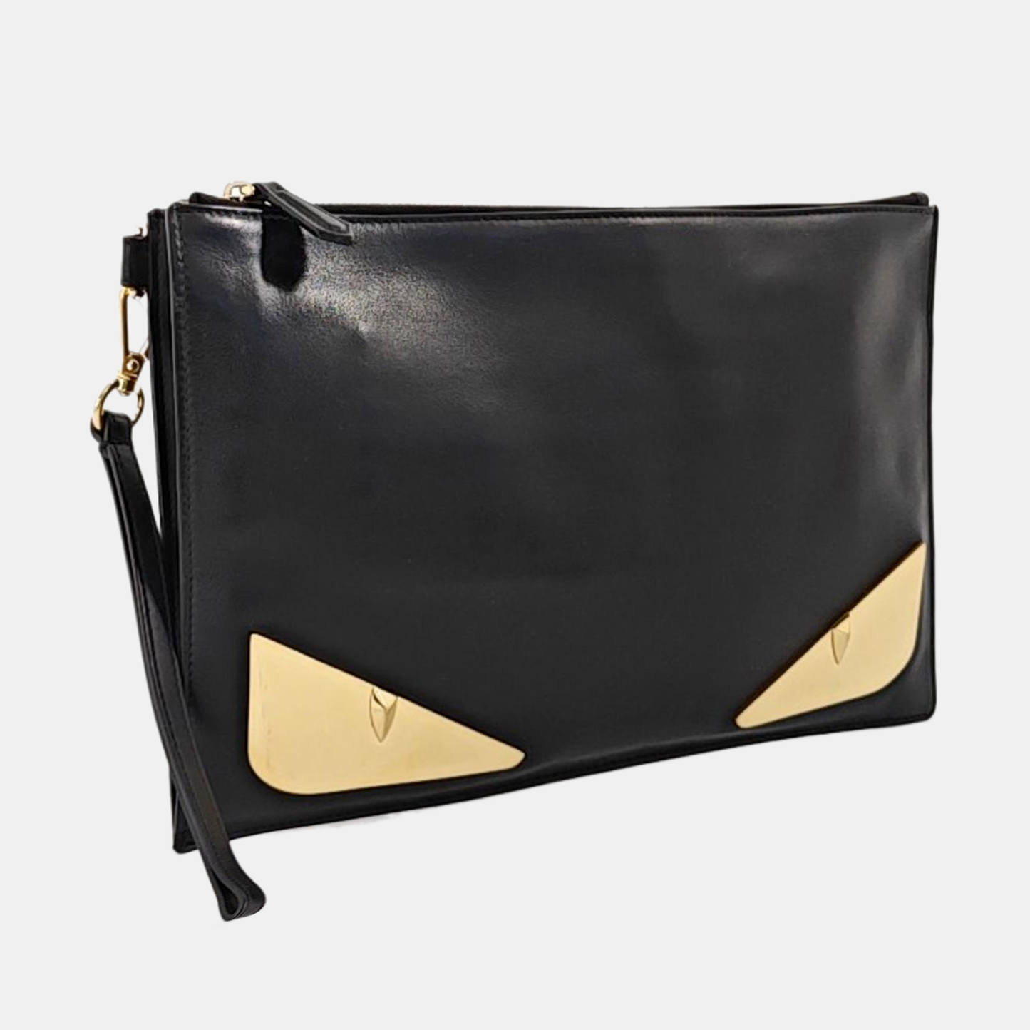 FENDI Black cowhide monster handbag Golden hardware-(SKU)-960374012