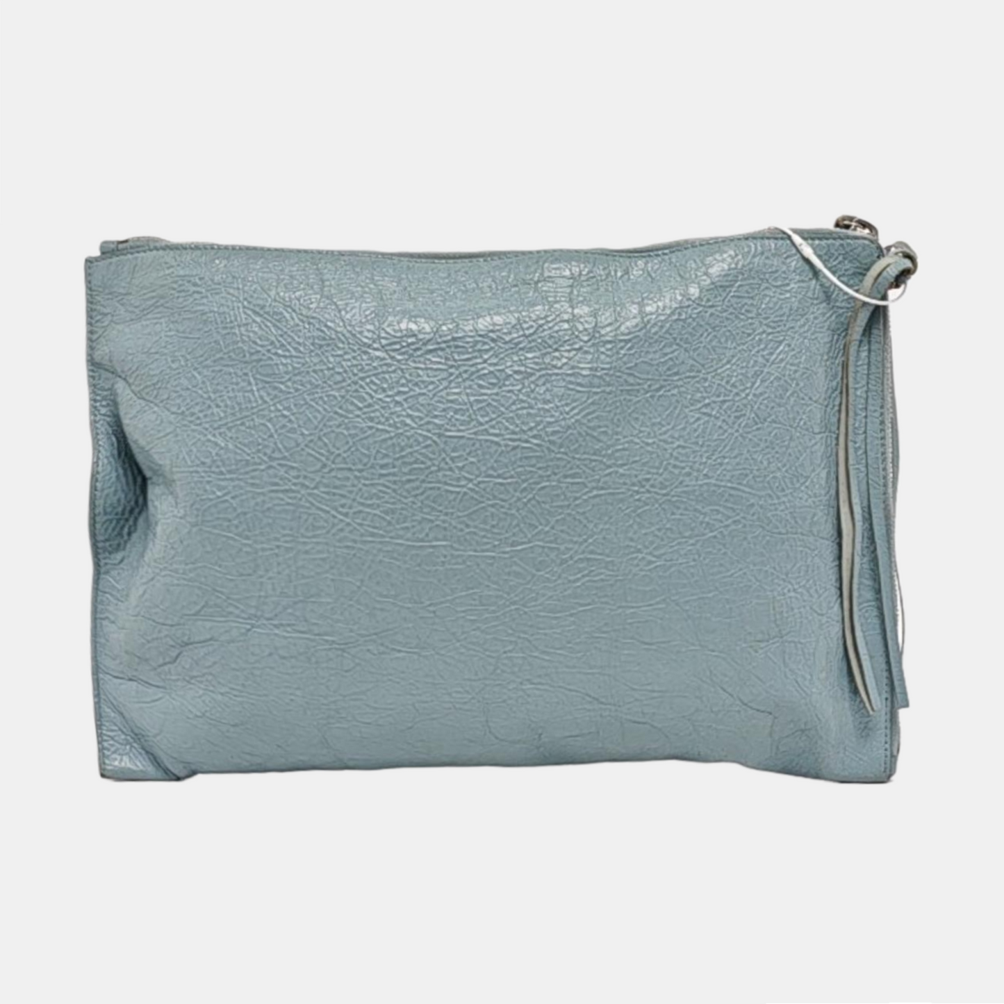 BALENCIAGA Classic City Light blue sheepskin studded biker bag, handbag Silver Hardware-(SKU)-960786182