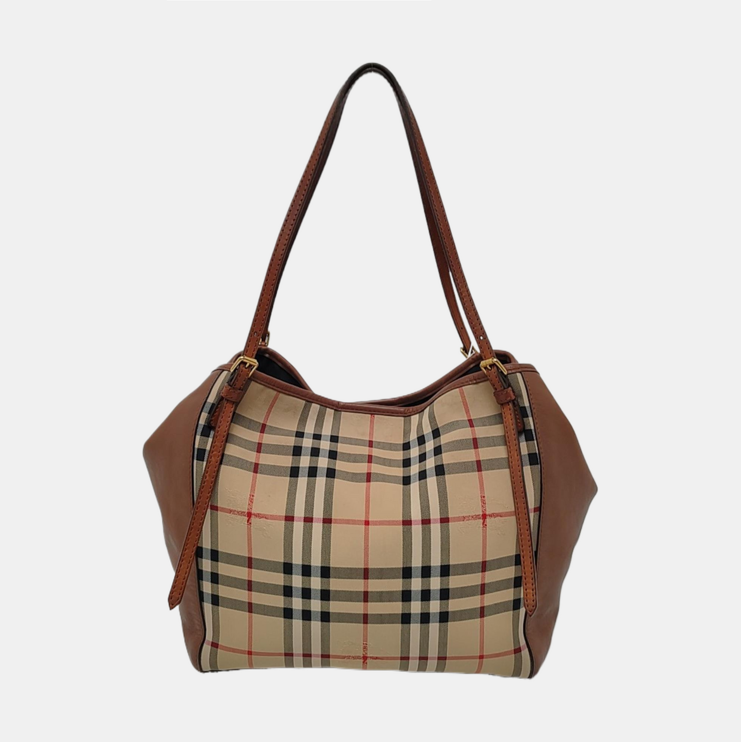 BURBERRY Canterbury Khaki Canvas Battle Horse Pattern Single Shoulder Bag Handbag Golden hardware shoulder straps-(SKU)-960791527