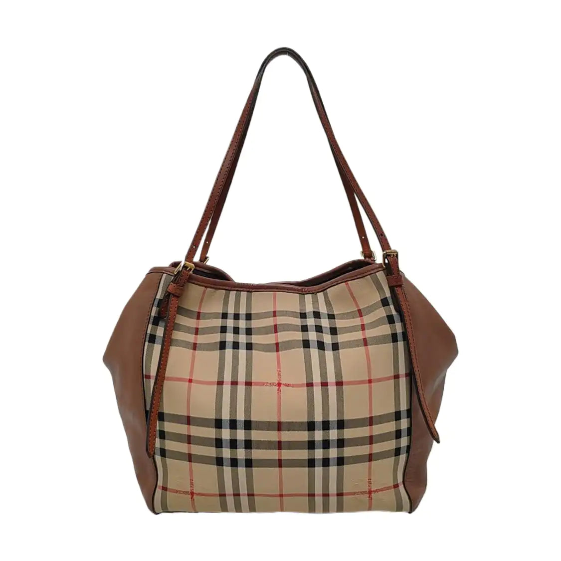 BURBERRY Canterbury Khaki Canvas Battle Horse Pattern Single Shoulder Bag Handbag Golden hardware shoulder straps-(SKU)-960791527