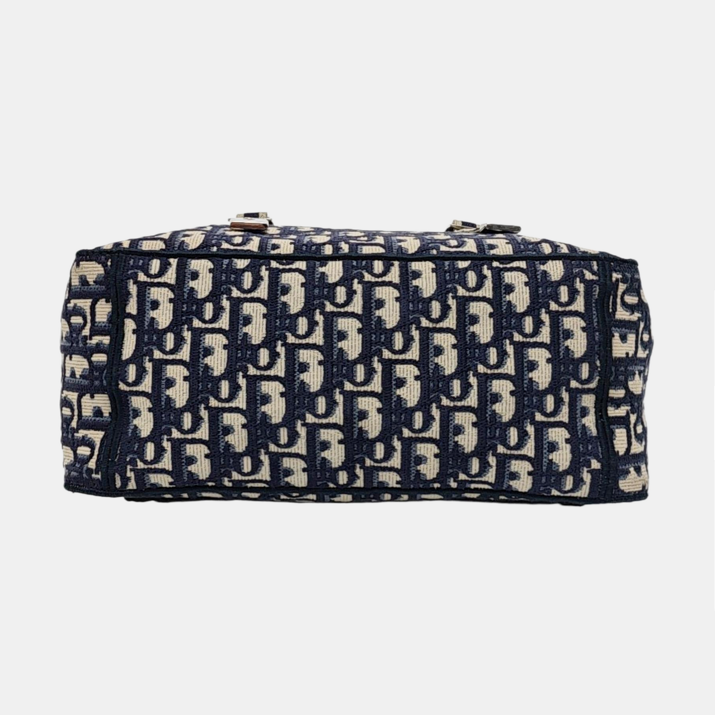 DIOR Diorcamp Blue Canvas Monogram Embroidered Single Shoulder Bag Silver Hardware-(SKU)-960636835