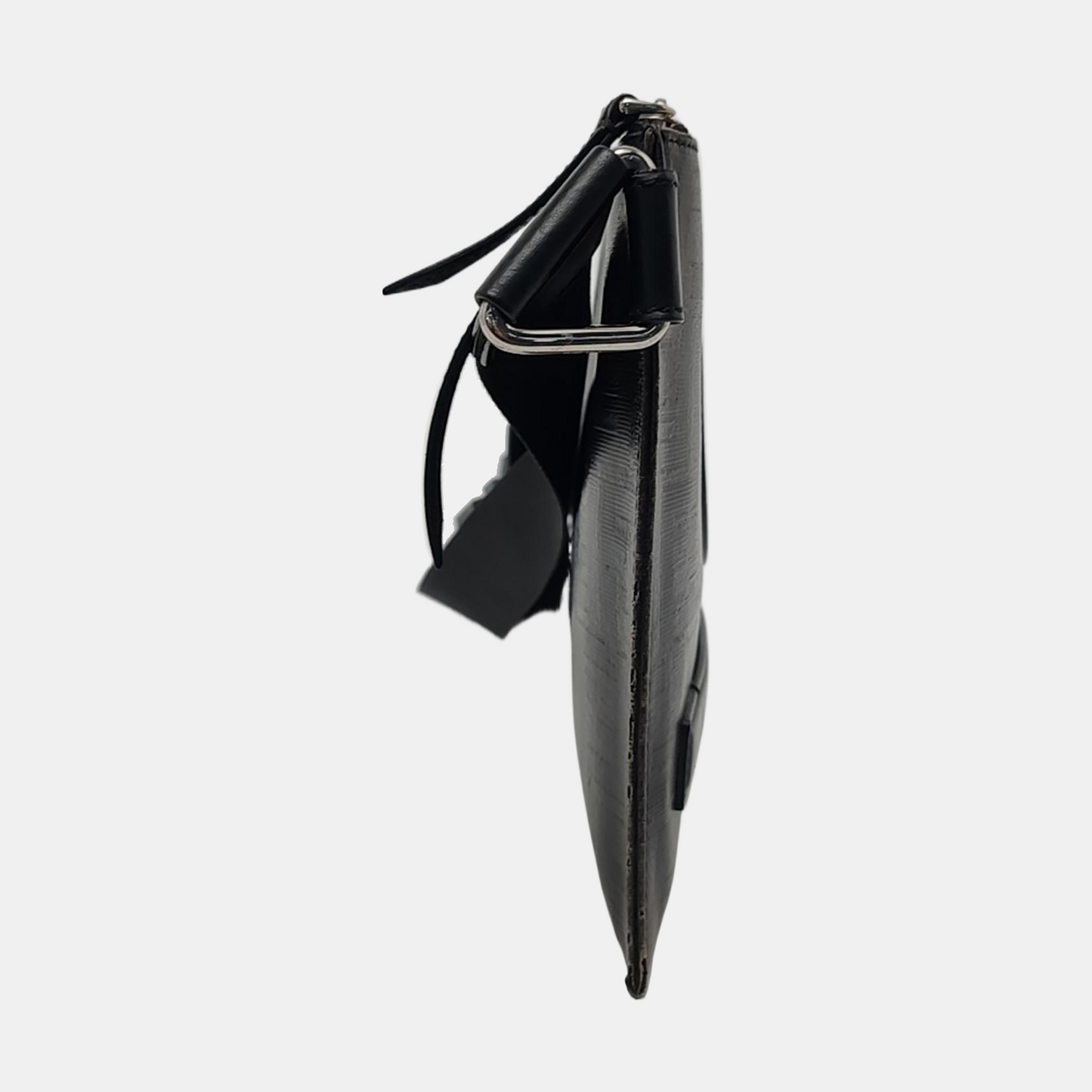 FENDI Black cowhide embossed shoulder bag crossbody bag Silver Hardware-(SKU)-944722741